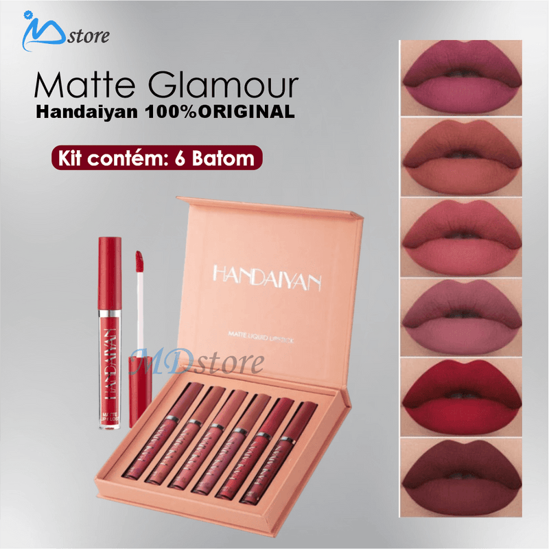 Batom Matte Glamour Handaiyan - A prova d'agua 100% ORIGINAL - MD Store